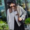 Plus Size Women's Coat with Plaid Collar for A Fashionable and Slimming Look In Autumn/Winter