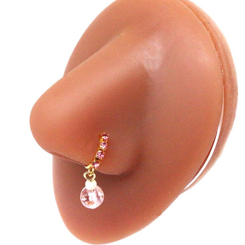 Gaby Cat Head Nose Stud with Butterfly, Five-Star, and Crown Designs - Piercing Jewelry