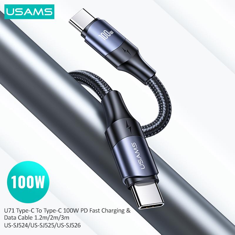 USAMS PD20W 3A Кабель для быстрой зарядки данных типа C с плетеным телефонным кабелем Lightning для iPhone 14 13 12 11 Mini Pro Max X Xs Xr 8 Plus