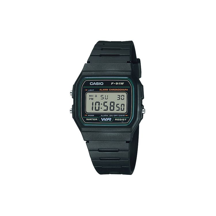 Casio Серия для молодежи Маленькие квадратные Классические Ретро Водонепроницаемые часы Мужские часы Сине-серые F-91W-3