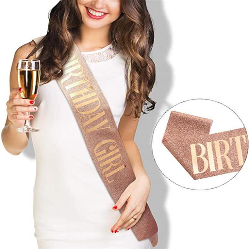 Набор: Пояс "Королева Дня Рождения" и Тиара со Стразами для Женщин, Тиара Королевы со Стразами для Девочки, Блестящие Хрустальные Аксессуары для Волос