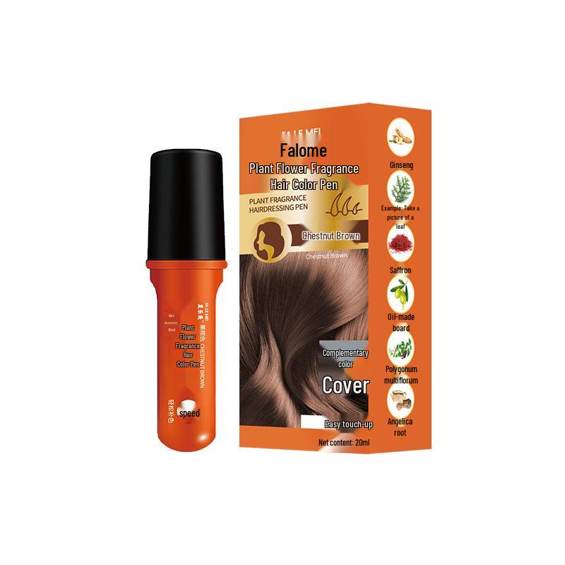 Faleime Цветовой маркер для волос - DJEM Временный краситель для волос с расческой-гребнем, Маскировка седых волос, Мягкий и не повреждающий, Одноразовый.