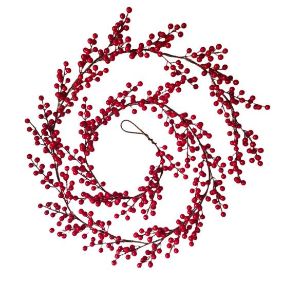 195/270 см искусственная красная ягодная гирлянда реалистичная подвесная искусственная красная ягода для использования в помещении и на открытом воздухе