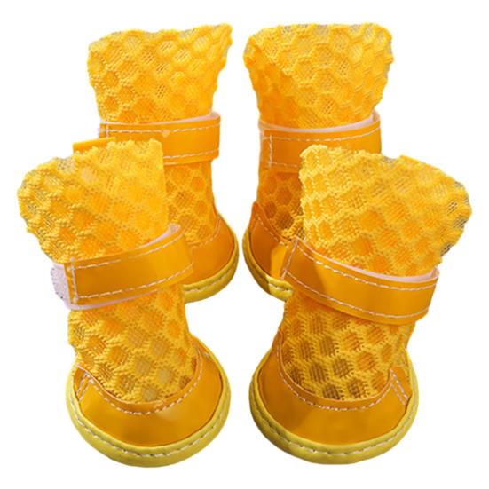 4 Pcs Dog Shoes Breathable Mesh Dog Boots for Summer Hot Pavement Anti-Slip Sole Paw Protector for Small Medium And Large Dogs