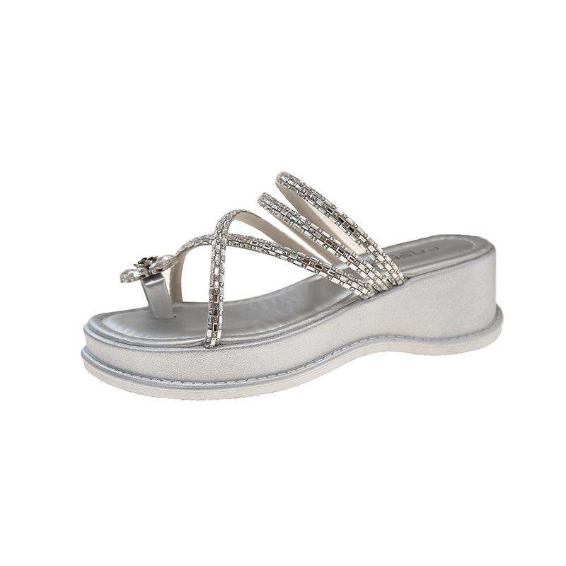 Тапочки с толстым носком, корейская версия новых классных тапочек с толстым носком летом 2025 года, женские модные тапочки с открытым носком