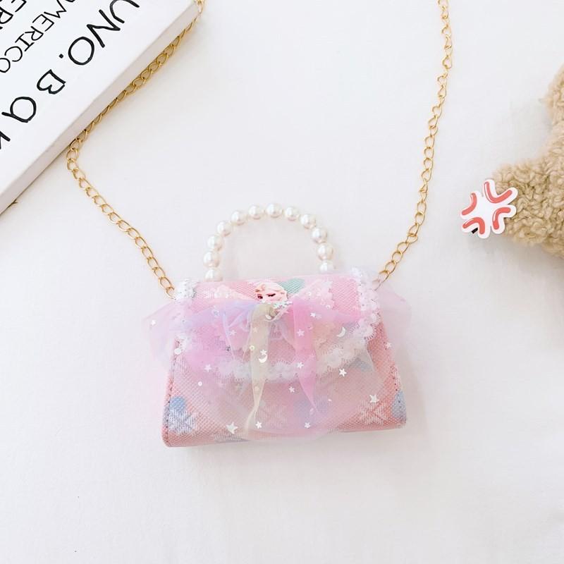 Delightful Princess Pearl Handbag With Colorful Characters For Young Children