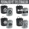 Personalised Dog Name Toy Storage Box Customized Felt Trug Organizer Pet Bone