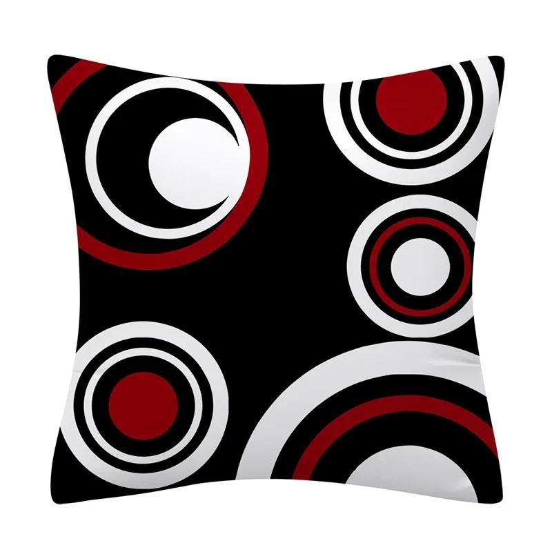 Red Black Pillow Cover Polyester Printed Abstract Cushion Case Sofa Home Decor xcm Bedroom Living Room Throw Pillowcase Gift