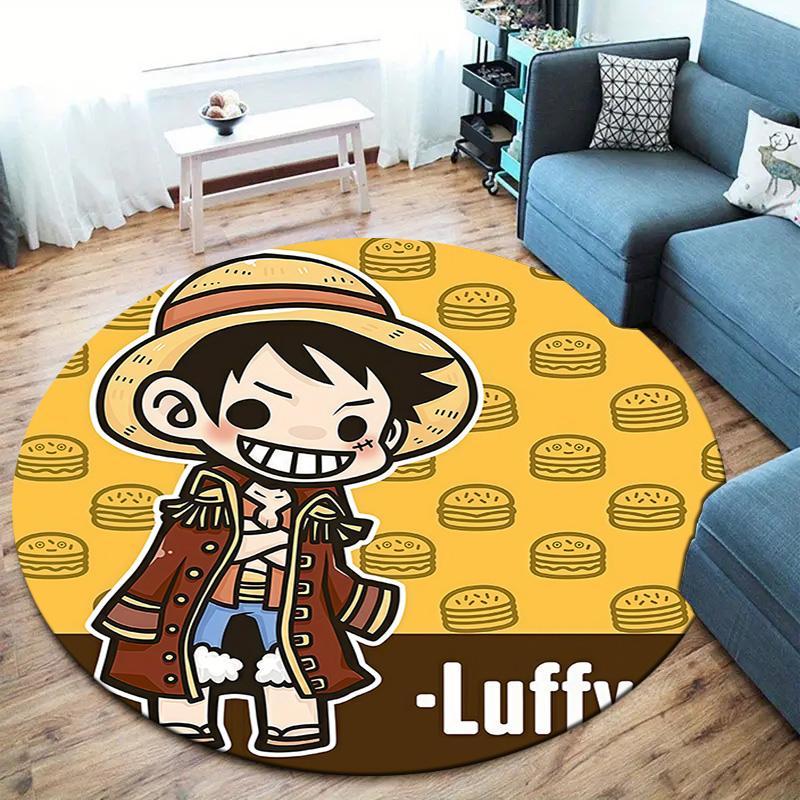 Ковер круглый с изображением Манки Д. Луффи из One Piece, ковер для гостиной, спальни, дивана, игровой комнаты, нескользящий коврик