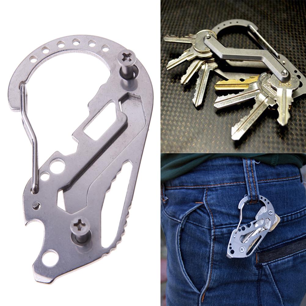 Multi Function Keychain Carabiner Keychain Stainless Steel Keychain Outdoor Tools