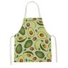 Фартук с рисунком авокадо, бургера, хлопковый льняной женский фартук для домашней кухни, фартук для барбекю, ресторанный фартук без рукавов