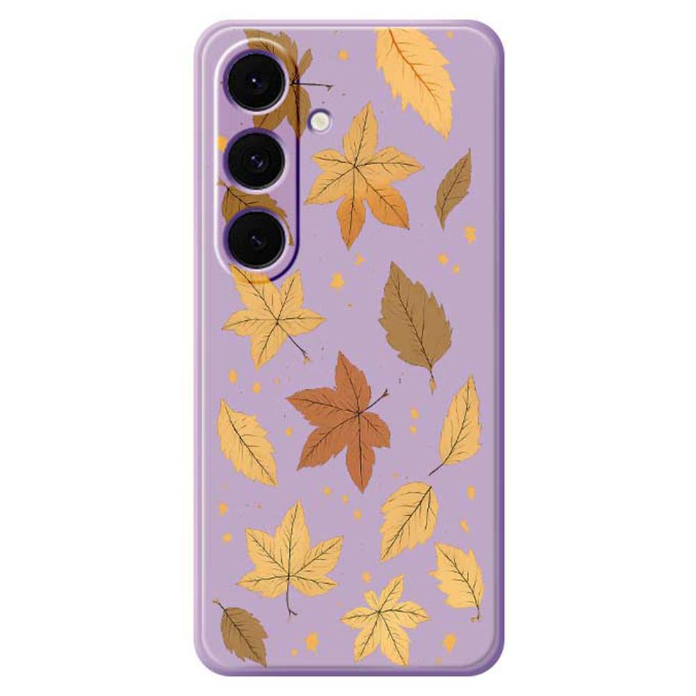 For Samsung Galaxy S25+ Case Maple Leaves Pattern Printing Straight Edge TPU Phone Back Cover