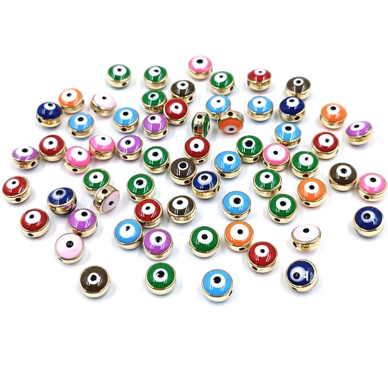 Ханмейд Резин Золотое Дно Изготовление Ювелирных Изделий Серьга Для Ожерелья Браслета Мода Масло Кошачий Глаз Свободные Бусины 10шт