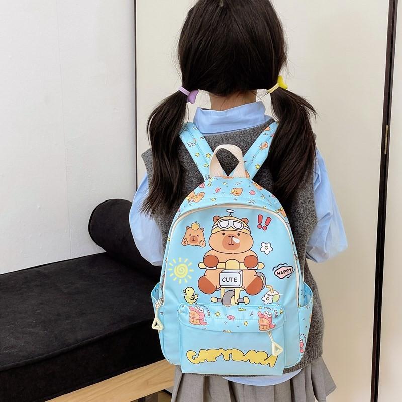 Adorable Cartoon Print Kids Backpack For Boys And Girls Lightweight And Breathable Nylon Design