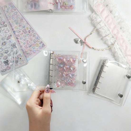 Прозрачная обложка для ПВХ-биндера размера M5 A6 A7 с 5 отверстиями, сменная оболочка для фотокарточек