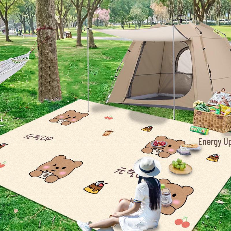 Водонепроницаемый утолщенный коврик для пикника: Портативный влагостойкий коврик для кемпинга и палатки