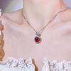 Jewelry Necklace Inlaid With Sapphire Green Chalcedony Red Corundum Fashion Collarbone Chain Temperament