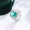 Изысканные женские кольца для пар, модные кольца из блестящего зеленого AAAA циркона, ювелирные изделия высокого качества для посещения коктейльной вечеринки
