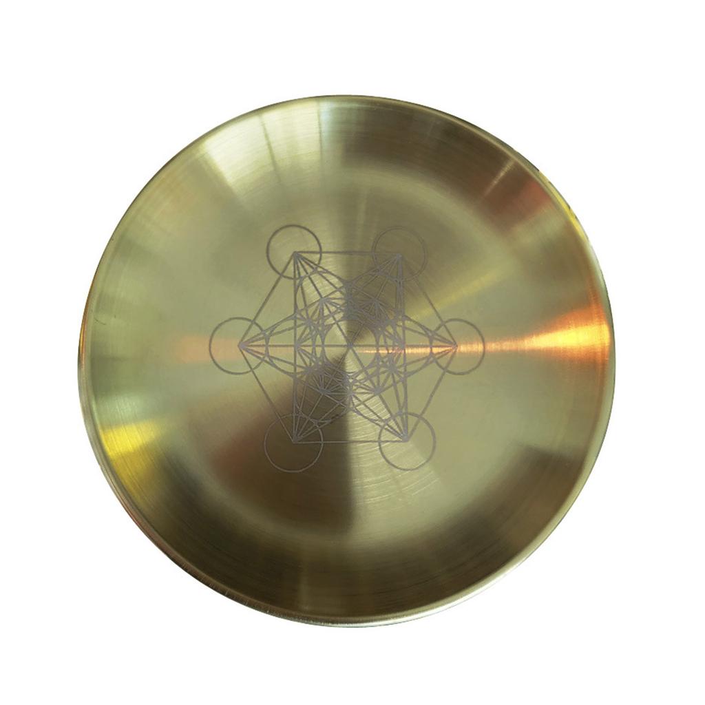 Пентаграмма Астрология Подсвечник Настольный Алтарь Тарелка Плитка Гадание Круглая Металлическая Тарелка Для Хранения Подсвечник Ритуальный Поднос