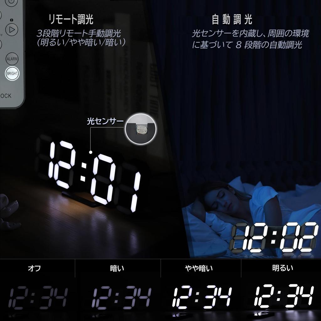KOSUMOSU ACD-215B LED Wall Clock Black