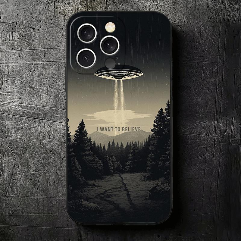 The X Files I Want to Believe Soft Phone Case for iPhone 16 16E 17 Air 15 Pro Max 14 Plus 13 Mini 11 12 7 Black Cover Back Shell