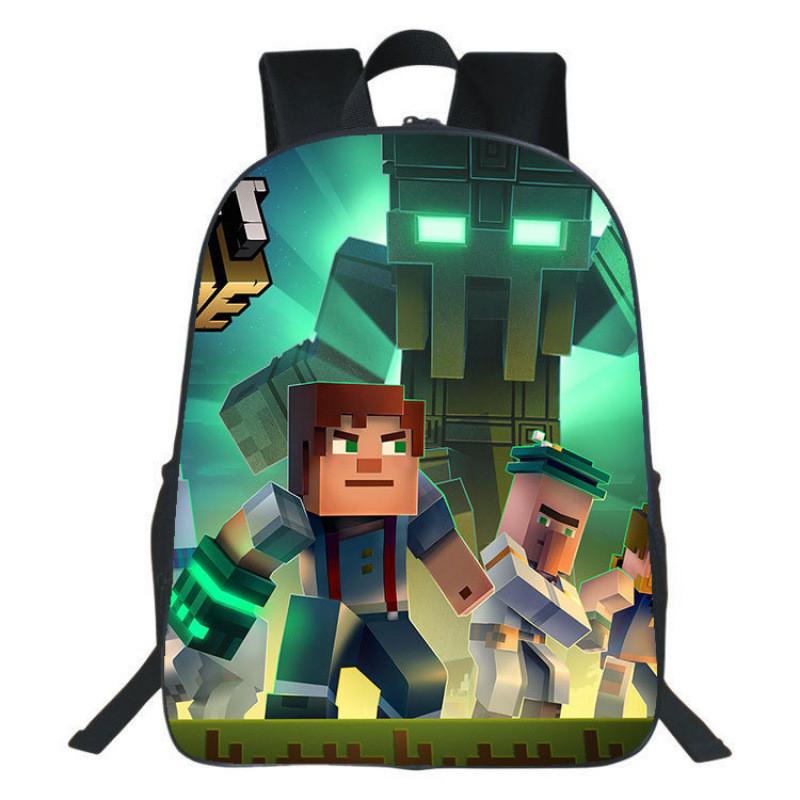 Рюкзак Minecraft для детей с принтом, нейлоновый школьный рюкзак с мягкими лямками для учеников начальной школы