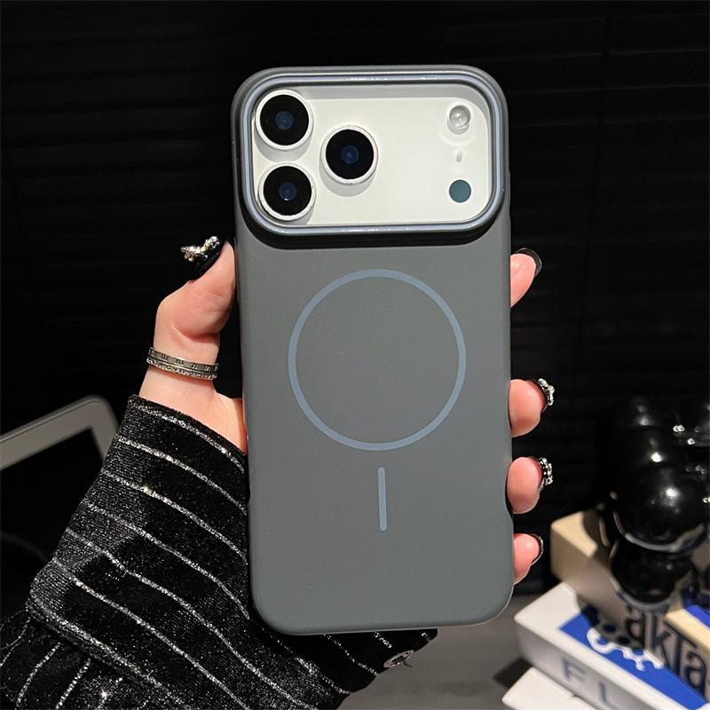 Роскошный Чехол для Телефона Магнитный Однотонный Для iPhone Air 12 13 14 15 16 17 Pro Max Беспроводная Зарядка Ударопрочный Защитный Жесткий Чехол
