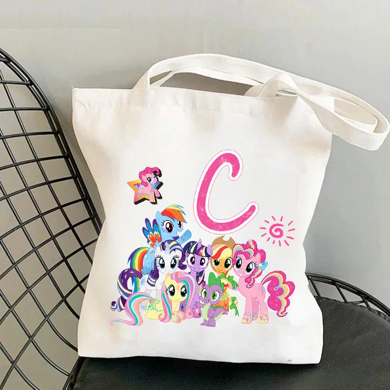 My Little Pony Сумка через плечо Мультяшная Сумка-портмоне с буквой Большая вместимость Crossbody Модная Портативная Холщовая Хранение Подарок девочка 26 Удобная для детей Развлекательная Веселая
