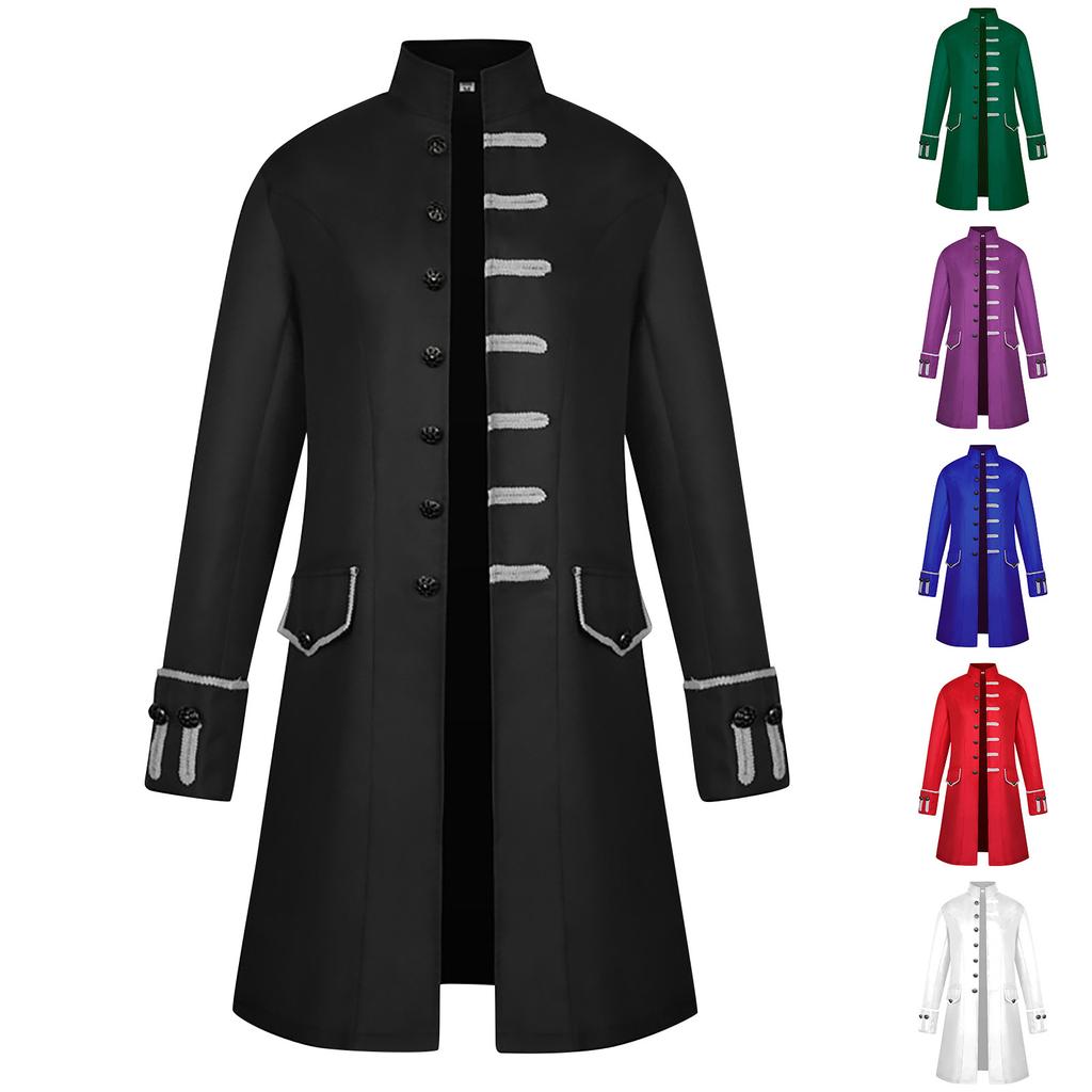 Halloween Men's Fashion Tailcoat Jacket Goth Uniform Costume Praty Outwear Coat