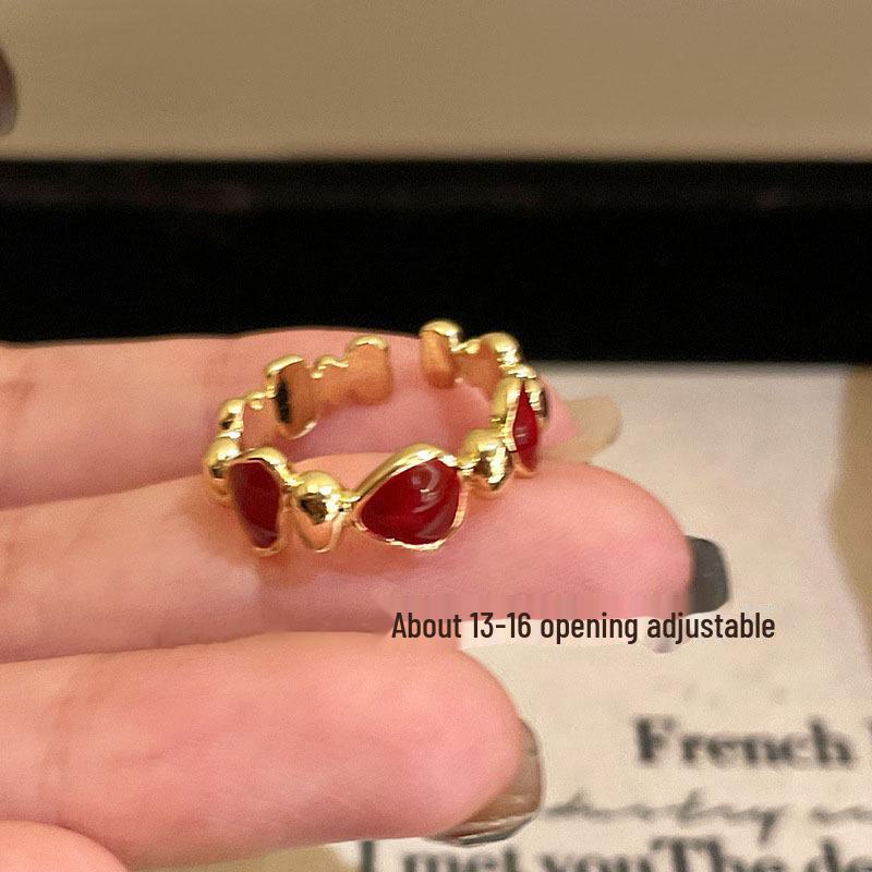 Кольцо Ankola Red Drop Oil Open Ring: Женская коллекция осень/зима: модная, универсальная и изысканная