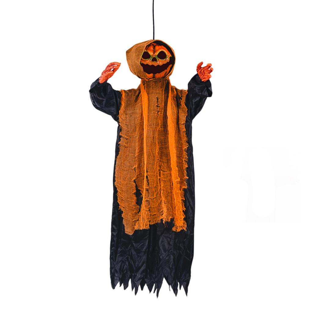 Halloween PumpkinGhost Decoration Swings, Glows And Makes SoundGhost Decoration Is Terrifying And Thrilling With Green Light