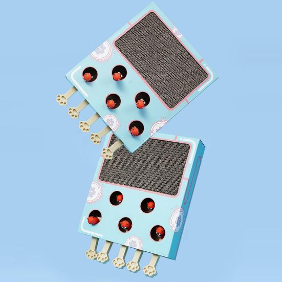 Игрушка для кошек «Бей крота» 3 в 1 интерактивная картонная когтеточка с игрушкой «Бей крота» для кошек, живущих в помещении