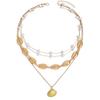 Shell Necklace Light Luxury High Sense Summer Metal Pendant Women's Fashion Multi-layer Vacation Style Collarbone Chain