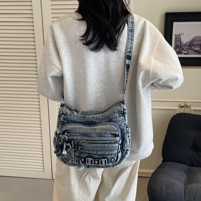 Denim Bag Women's Crossbody Bag Middle-aged Mom Bag Large Capacity Shoulder Bag Commuter Bag