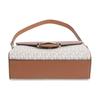 Michael Kors MK Fleur Solid Logo Lock Flap Closure Leather Baguette Bag Women Handbags Vanilla Brown 32F3G6FC1B-VANILLA/ACRN
