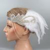 Feather Headband Vintage Style 1920s Flapper Headband Rhinestone Decor Headpiece for Parties Formal Occasions