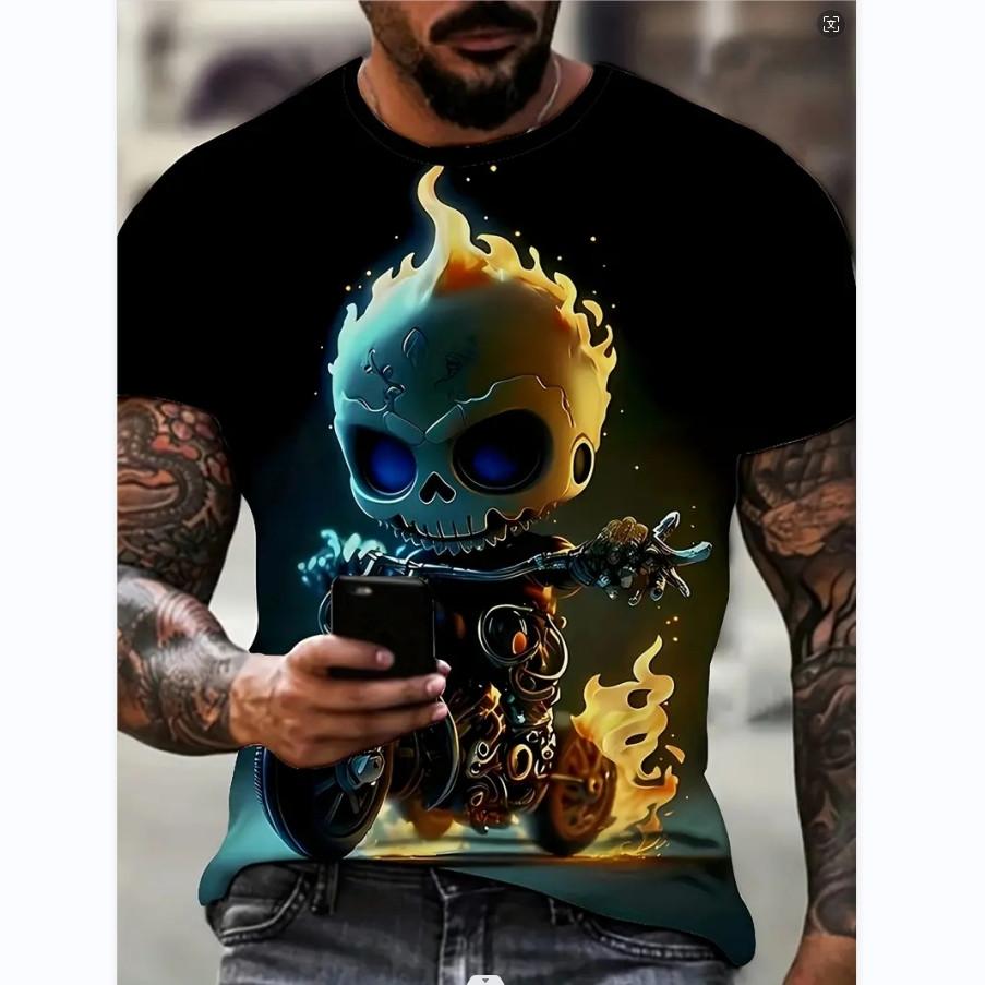 Fashion Cute Cartoon Summer Men T Shirts Lightweight Breathable Casual Kids Round Neck Sleeve Short Streetwear Oversized Tops