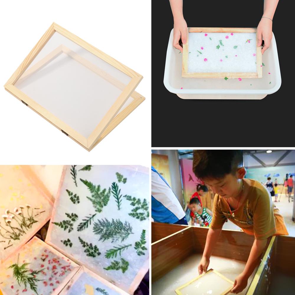 Handcraft Learning Paper Making Mould Frame Wooden Mesh Mold DIY Papermaking Paper Making Screen