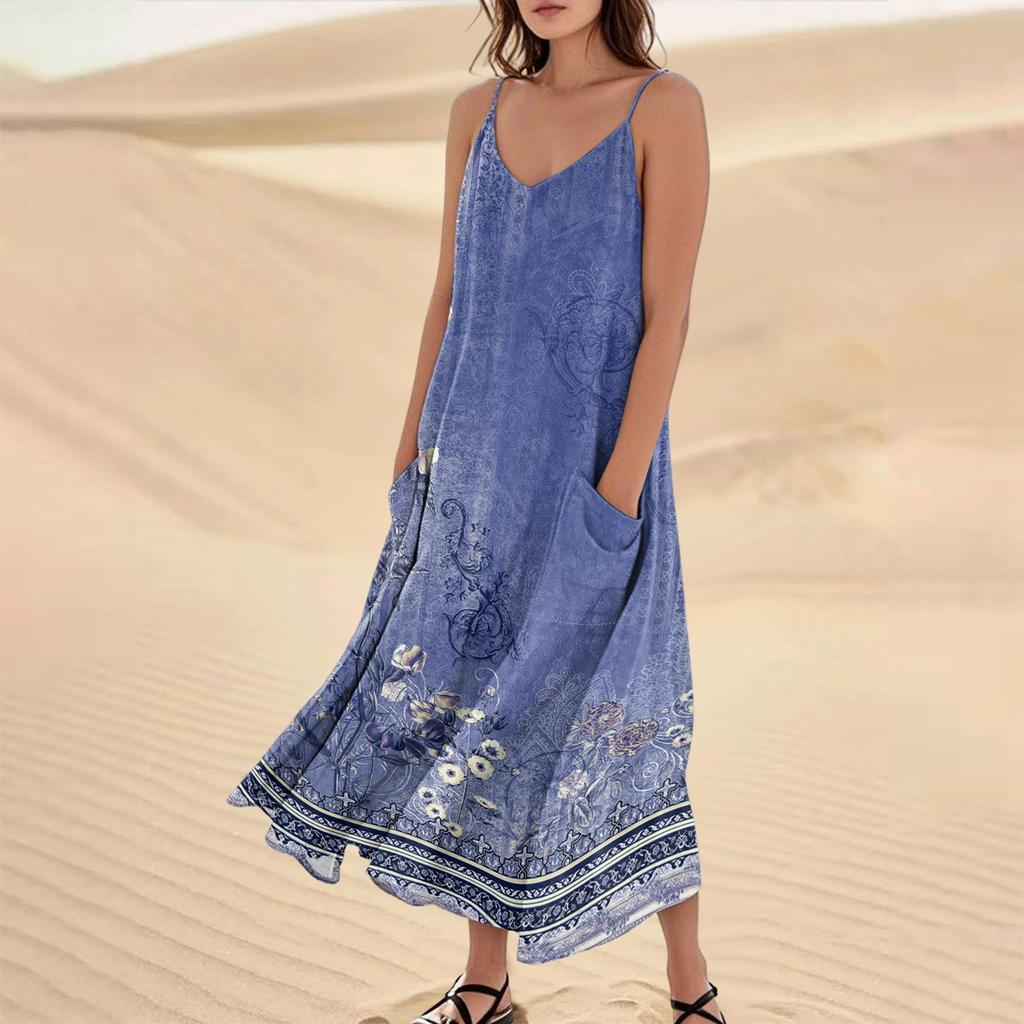 Women's Summer Dress Casual Loose Long Beach Vacation Dresses