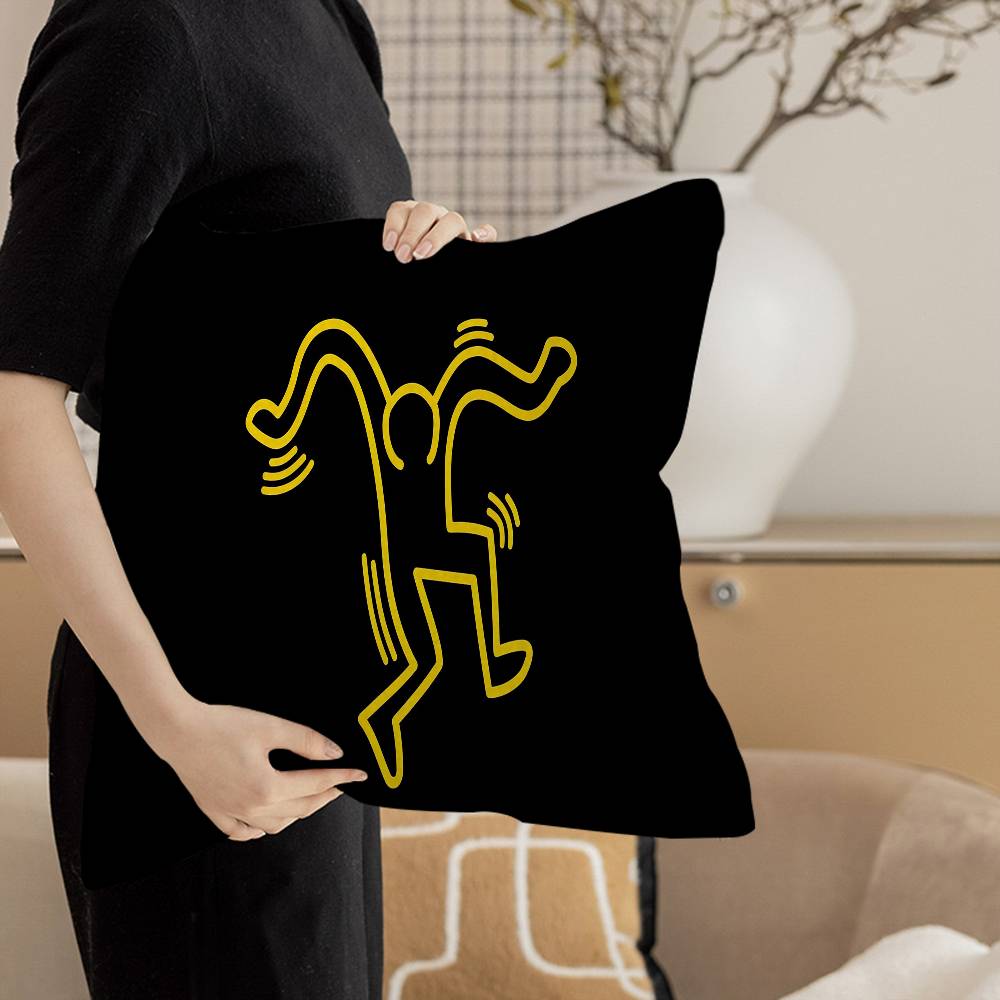 K-Keiths H-Haring Персонализированные подушки для декора дома с рисунком и текстом Домашние подарки 45x45 см