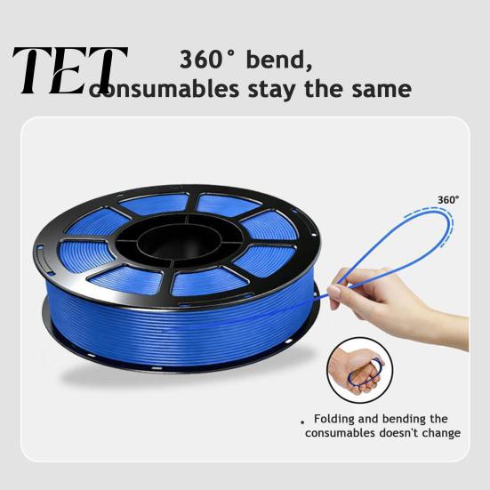 Moisture Proof Filament PETG 3D Printer 1.75mm, 1kg Spool High Toughness for Printing Material Speed Printer, Solid Color Projects FDM Supplies