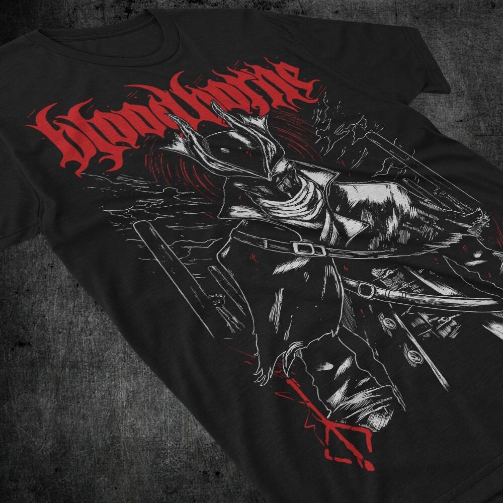 Унисекс Игровая футболка Bloodborne , Знак охотника Bloodborne, Soulsborne