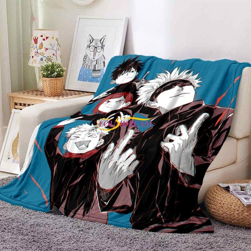 Anime Jujutsu Kaisen Soft Throw Blanket Throw Blanket Soft Cartoon Printed Bedspread Bedspread Sofa Gift Tv Blanket