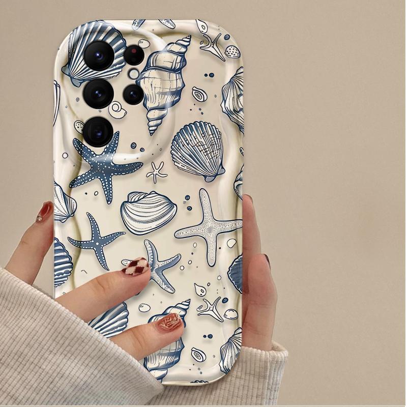 Прозрачный чехол для Samsung Galaxy S24 S25 Ultra S23 S22 S21 Plus FE A56 A36 A26 A16 A06 A15 A25 A35 A55 5G Разноцветные морские организмы