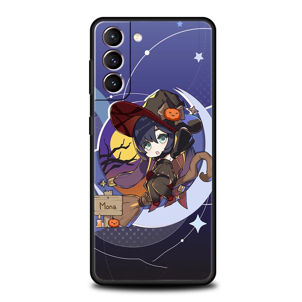 Милый Genshin impact xiao Для Samsung Galaxy S22 Ultra S20 S21 FE 5G S10 S9 Plus S10E S8 Чехол для телефона Note 10 Lite 20 Черная крышка