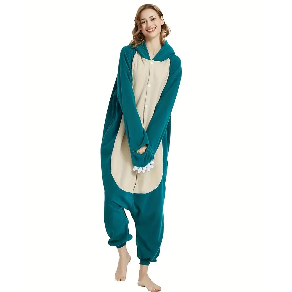 Unisex Onesies Snorlax Kigurumi Fleece Anime Pajamas Homewear Christmas Halloween Cosplay Costume