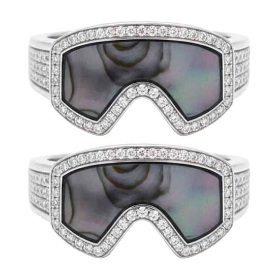 Кольцо регулируемого размера в форме горнолыжной маски, 3D, аксессуар для украшения зимней одежды, подарок для любителя лыжного спорта