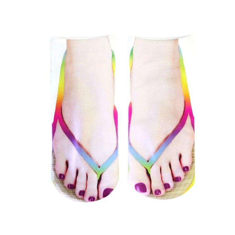 Носки с 3D узором, мужские и женские носки с забавным принтом, повседневные персонализированные вьетнамки, новые носки с низким вырезом до щиколотки