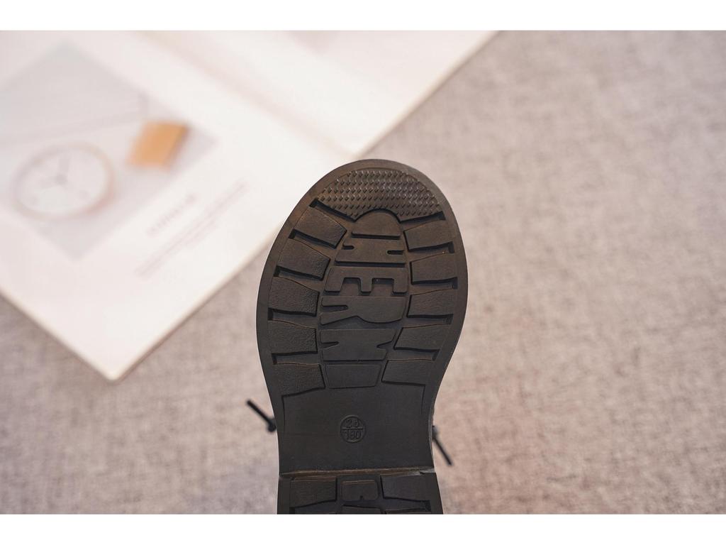 Детский Доктор. Черные ботинки Martens - Британский стиль, С подкладкой из флиса, Короткие ботинки для детей на весну/осень