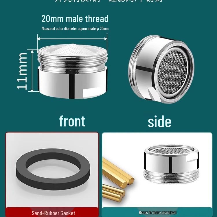 Универсальный комплект насадок-аэраторов для смесителя: Брызговик, Сетчатый фильтр, Совместимость с горячей/холодной водой